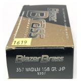Box of .357 Mag. - 158 Gr. JHP Blazer Brass