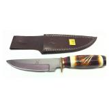 The Bone Edge 5655 hunting knife with leather
