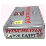 Box of .220 Swift - 50 Gr. Pointed S.P. Winchester
