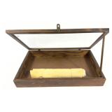 Wooden and glass top table display case, 24' x 15'