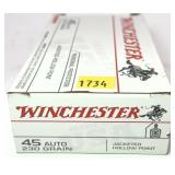 Box of .45 Auto - 230 Gr. Jacketed Hollow Point