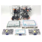 Lot: Clamps and assorted hardware