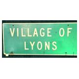 Vintage Municipal Village of Lyons, NY wooden