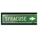 Vintage Municipal Syracuse NY wooden sign