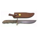 Hunting knife with Bear & Co. leather sheath,