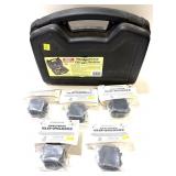 Lot: 5 clip holders and pistol case