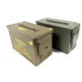 Lot: 2 Metal Ammo Cans
