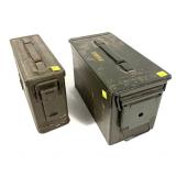 Lot: 2 Metal Ammo Cans