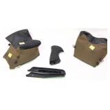 Lot: shooting bags and Pachmyer Grip and forearm