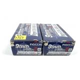 x2- Boxes of 9mm - 115 Gr. FMJ Fiocchi Cartridges