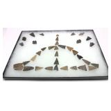 Collection of Native American stone arrow heads,