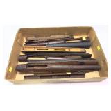 Lot: 11 assorted hand rails, wooden and