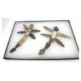 Collection of Native American stone arrow heads,