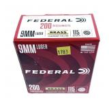 Box of 9mm Luger - 115 Gr. FMJ RN Federal