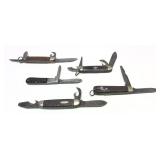 Lot, 5 assorted vintage folding knives includes