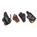 Lot: 4 assorted leather holsters