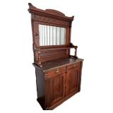 Victorian marble topped 2-piece sideboard with