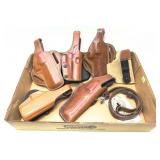 Lot: 6 assorted leather holsters