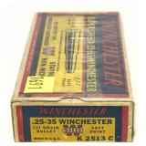 Vintage box of Winchester .25-35 Win. 117 Gr.