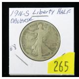 1916-S (Obv.) Walking Liberty half dollar