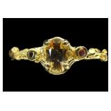 Sterling silver gold wash prong set oval cut