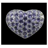 Sterling silver Swarovski lavender pave crystal
