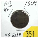 1809 U.S. Half cent