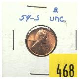 1954-S Lincoln cent