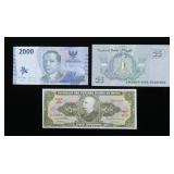 x3- World bank notes, Unc. -x3 notes, Sold by the