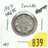 1907 Canadian Quarter