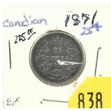 1871 Canadian Quarter