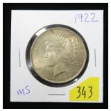 1922 Peace dollar