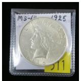 1925 Peace dollar, BU