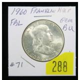 1960 Franklin half dollar, BU