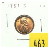1951-S Lincoln cent