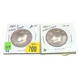 X 2 - Half dollars, Silver Proof, mixed dates -
