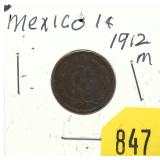 1912 Mexican 1 cent