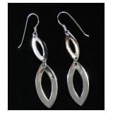 Sterling silver shepherd hook earrings with double