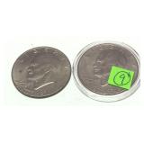 X 2 -Eisenhower dollars, mixed dates -X 2- Sold