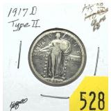 1917-D Standing Liberty quarter, Type II