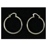 Sterling silver hoop earrings, approx. 1.25'