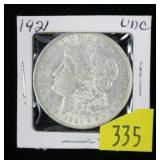 1921 Morgan dollar, Unc.