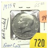 1973 Kennedy half dollar, Proof, Error, plain edge