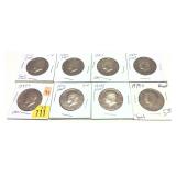 X 8 - Half dollars, Proof, mixed dates -X 8-