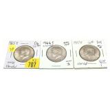 X 3 -Kennedy half dollars, Uncirculated, 40%