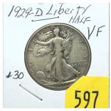 1929-D Walking Liberty half dollar