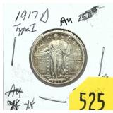 1917-D Standing Liberty quarter, Type I