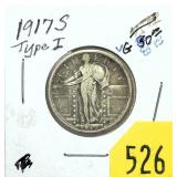 1917-S Standing Liberty quarter, Type I