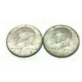 x2- Half dollars, 40% silver, -x2 half dollars,
