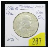 1960-D Franklin half dollar, BU